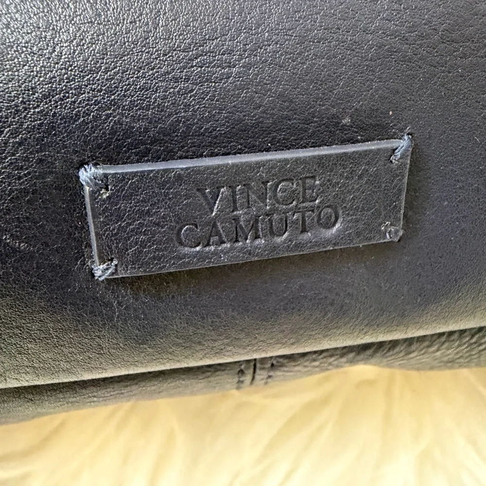 Vince Camuto Navy Leather Hobo Bag with Chain Handle